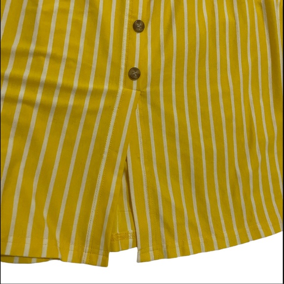 Tickled Teal yellow and white stripped Button Skirt- size small- - Picture 6 of 8